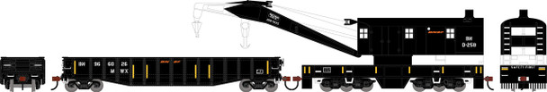 PRE-ORDER: Athearn 3623 - 200-Ton Crane and 50' Gondola Set BNSF BN #D-258 (Crane); #966026 (Gondola) - HO Scale