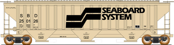 PRE-ORDER: InterMountain 45314-09 - PS 4750 3-Bay Covered Hopper Seaboard System (SBD) 251938 - HO Scale