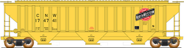 PRE-ORDER: InterMountain 45359-27 - PS 4750 3-Bay Covered Hopper Chicago & Northwestern (CNW) 174832 - HO Scale