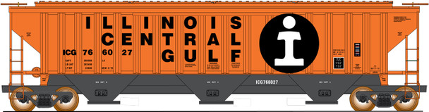 PRE-ORDER: InterMountain 65315-58 - PS 4750 3-Bay Covered Hopper Illinois Central Gulf (ICG) 766191 - N Scale