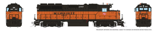 PRE-ORDER: Rapido 1078022 - EMD GP40 (DC Silent) Milwaukee Road (MILW) 2067 - HO Scale