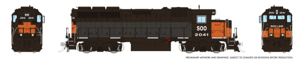 PRE-ORDER: Rapido 1078535 - EMD GP40 (DCC and Sound) Soo Line (SOO) 2041 - HO Scale
