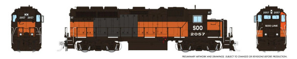 PRE-ORDER: Rapido 1078536 - EMD GP40 (DCC and Sound) Soo Line (SOO) 2057 - HO Scale