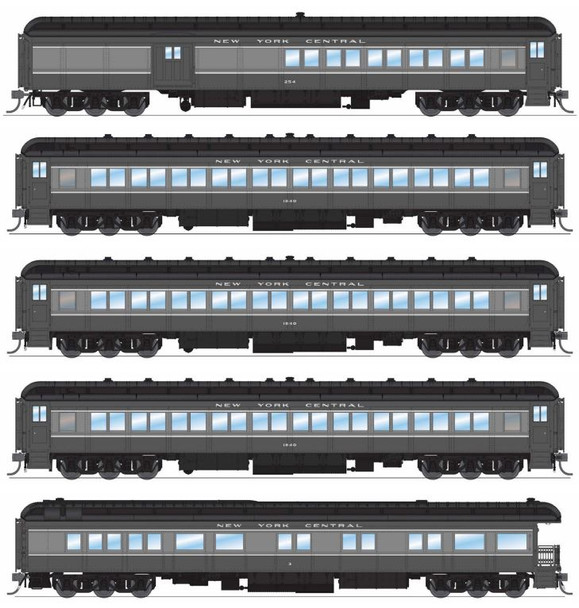 Broadway Limited 9715 - Heavyweight 5-Car Passenger Set New York Central (NYC) 254, 1840, 1855, 1878, 3 - HO Scale