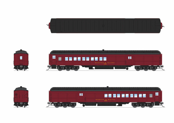 Broadway Limited 9746 - Heavyweight Combine Boston & Maine (BM) 3608 - HO Scale
