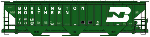 Accurail 6550 - Pullman Standard Covered Hopper Burlington Northern (BN) FWD 459638 - HO Scale Kit