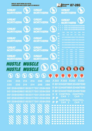 Microscale 87-285 - Great Northern SD45 "Hustle Muscle", RDU Cars & Cabooses (Big Sky Blue) 1970  - HO Scale