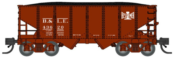 PRE-ORDER: Bluford Shops 60545 - 30'6" USRA 2-Bay Hopper Bessemer and Lake Erie (BLE) 43667 - N Scale