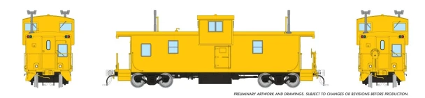 PRE-ORDER: Rapido 1101019 - Squamish Caboose Generic Yellow w/ lights - HO Scale