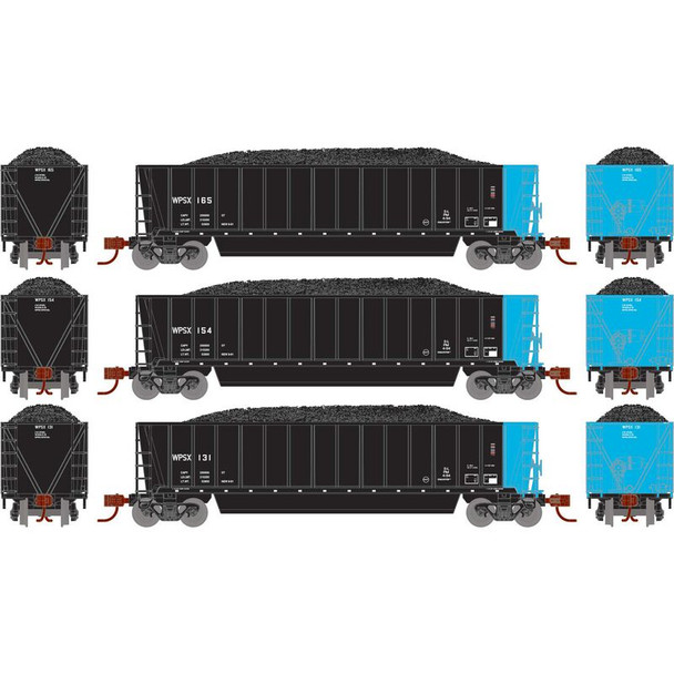 Athearn 1417 - Berwick Bathtub Gondola w/Load (3) WPSX 131/154/165 - N Scale