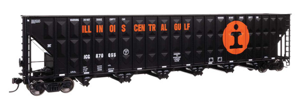 Walthers Mainline 910-56381 - 73' Greenville 7,000 Cubic Foot Wood Chip Hopper Illinois Central Gulf (ICG) 870055 - HO Scale