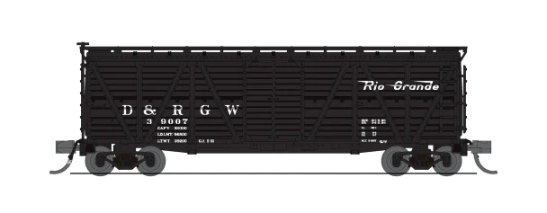 PRE-ORDER: Broadway Limited 10462 - 40' Wood Stock Car with sound (Cattle Sounds) Atchison, Topeka and Santa Fe (ATSF) 39007 - N Scale