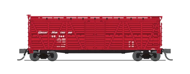 PRE-ORDER: Broadway Limited 10466 - 40' Wood Stock Car with sound (Cattle Sounds) Great Northern (GN) 56344 - N Scale