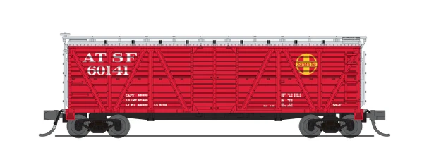 PRE-ORDER: Broadway Limited 10480 - 40' Wood Stock Car (2-pack) Atchison, Topeka and Santa Fe (ATSF) 60270, 60389 - N Scale