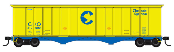 PRE-ORDER: Walthers Mainline 910-7225 - 50' 2-Bay Airslide(R) Covered Hopper Chessie (C&O) 619000 - HO Scale