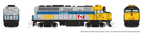 Rapido 580015 - GMD F40PH-2D (DC Silent) VIA Rail Canada (VIA) Canada Scheme: #6433 - N Scale