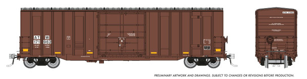 PRE-ORDER: Rapido 1131007A-172022 - Trenton Works 5277cuft boxcar Atlantic and Western (ATW) 172022 - HO Scale