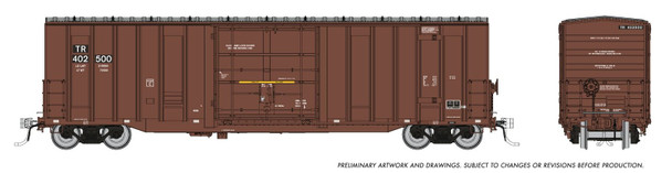 PRE-ORDER: Rapido 1131008 - Trenton Works 5277cuft boxcar (3-Pack) Tomahawk Railway (TR) 402500, 402527, 402232 - HO Scale