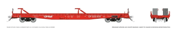 PRE-ORDER: Rapido 1130003A-505686 - Marine Industries Piggyback Flatcar Canadian Pacific (CP) 505686 - HO Scale