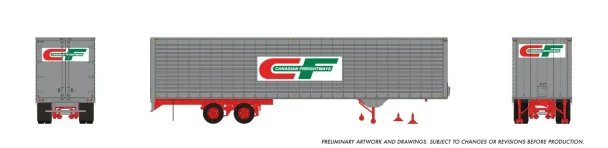 PRE-ORDER: Rapido 1146031 - 40' Fruehauf Fluted Side Volume Van Canadian Freightways 59-385 - HO Scale