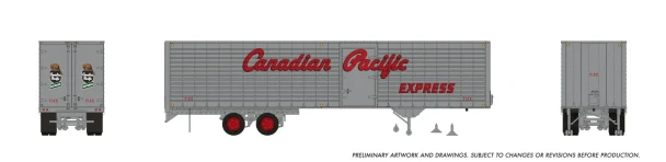 PRE-ORDER: Rapido 1146035 - 40' Fruehauf Fluted Side Volume Van Canadian Pacific Express 591X - HO Scale