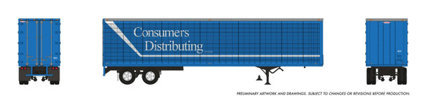 PRE-ORDER: Rapido 1146046 - 45' Trailmobile Dry Van Trailer Consumers Distributing 4553 - HO Scale