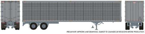 PRE-ORDER: Rapido 1146998 - 45' Trailmobile Dry Van Trailer: Silver Unlettered  - HO Scale
