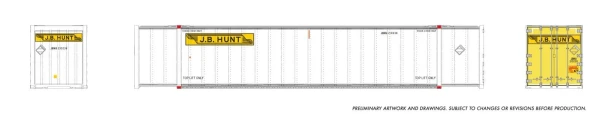 PRE-ORDER: Rapido 1069011 - 53' high-cube Container (2-pack) JB Hunt Early - HO Scale