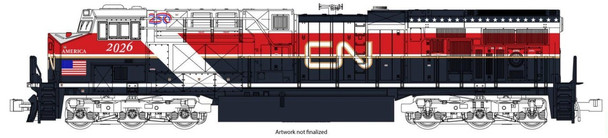PRE-ORDER: Kato 176-2026-S - GE ES44AC (DCC and Sound) Canadian National (CN) 2026 Air Force One - N Scale
