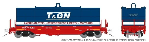 PRE-ORDER: Rapido 1128017 - Greenbrier Transverse Coil Car (3-pack) Texas & Great Northern (TGN) Car Numbers: 468052, 468250, 468444 - HO Scale