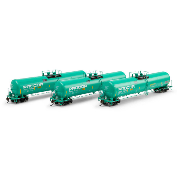 Athearn 2399 - 30,000 Gal Ethanol Tank Car (3) Procor (PROX) 75242/75295/75299 - HO Scale