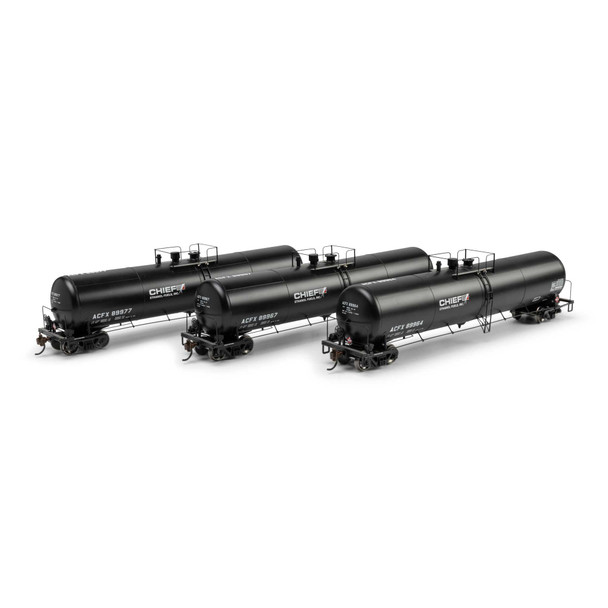 Athearn 2411 - 30,000 Gal Ethanol Tank Car (3) American Car & Foundry (ACFX) 89964/89967/89977 - HO Scale