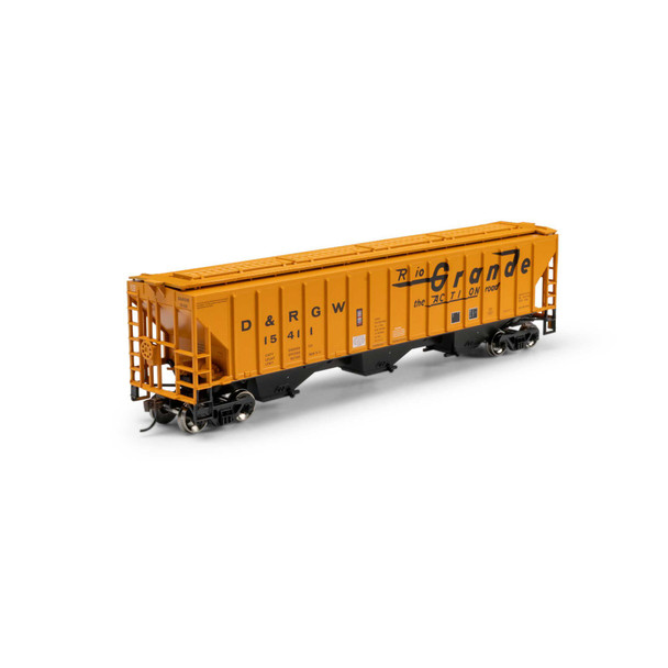 Athearn 2364 - PS 4740 3-Bay Covered Hopper Denver & Rio Grande Western (D&RGW) 15411 - HO Scale