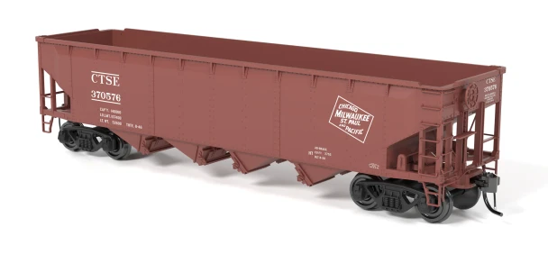 Broadway Limited 10137 - ARA 70-ton 4-Bay Hopper Milwaukee Road (MILW) Oxide Red w/ White/ 6-pack B #370595	370687	370703	370783	370821	370876 - HO Scale