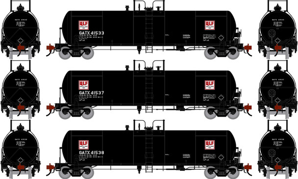 PRE-ORDER: Athearn Genesis 3342 - GATC 20K Gallon Tank Car (3) Quality Liquid Feed (GATX) 41533, 41537, 41538 - HO Scale