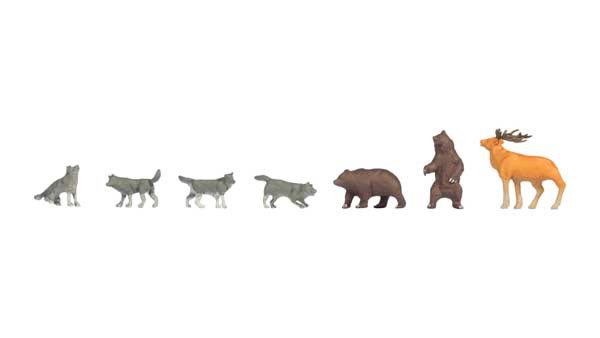 Noch 36746 - Bears and Wolves 4 Wolves, 2 Bears, Elk  - N Scale