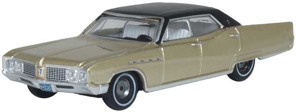 Oxford Diecast 87BE68001 - 1968 Buick Electra 225 Ivory Gold Mist, Black  - HO Scale