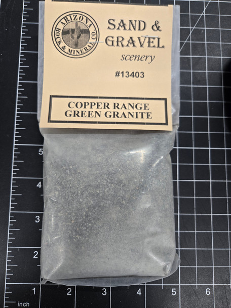 Arizona Rock and Mineral 13403 - Green Granite Sand & Gravel (12 Oz Bag)  - HO Scale