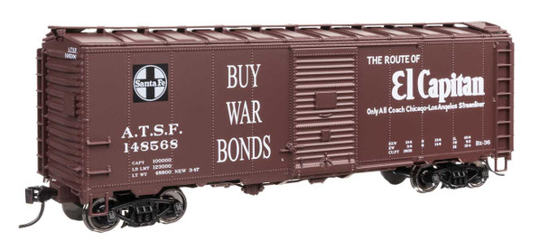 Walthers Mainline 910-2744 - 40' AAR Modified 1937 Boxcar Atchison, Topeka and Santa Fe (ATSF) 148602 - HO Scale