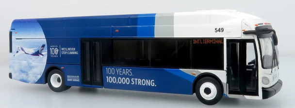 Iconic Replicas 87-0679 - NFI Xcelsior XN40 Airport Crew Transit Bus: Delta 100th Anniversary  - HO Scale