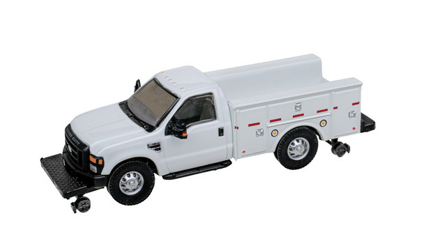 Atlas 30000163 - Ford F-350 Hi-Railer Pickup Truck Unlettered (White)  - HO Scale