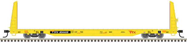Atlas Trainman 20007963 - Bulkhead Flat Car TTPX (TTX) (Yellow) 804442 - HO Scale