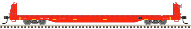 Atlas Trainman 20007966 - Short Bulkhead Flat Car Southern Parts & Equipment (SPEX) (Red) 604 - HO Scale