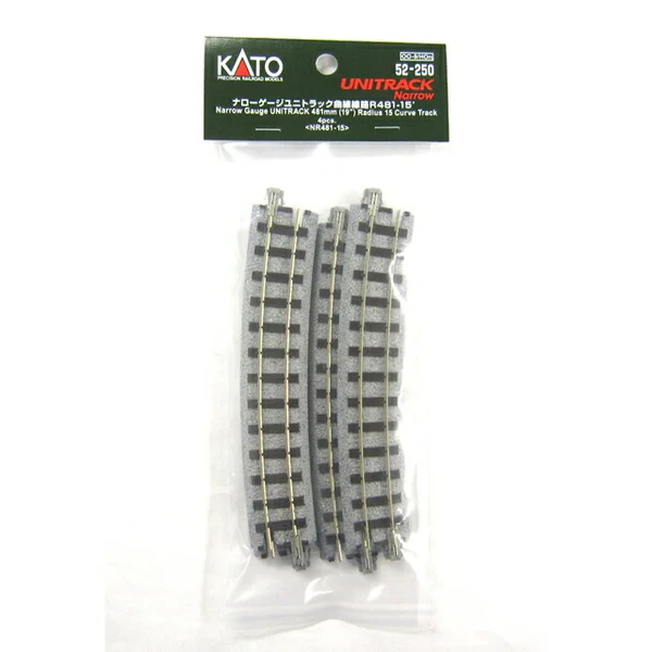 Kato 52-250 - HOe 481mm (19”) Radius 15 Curve Track [4 pcs.] [NR481-15]  - HOn30 Gauge