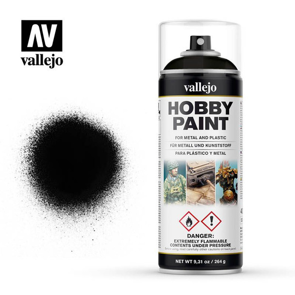 Vallejo 28012 - AFV Basic Black Primer Spray 400ml  -