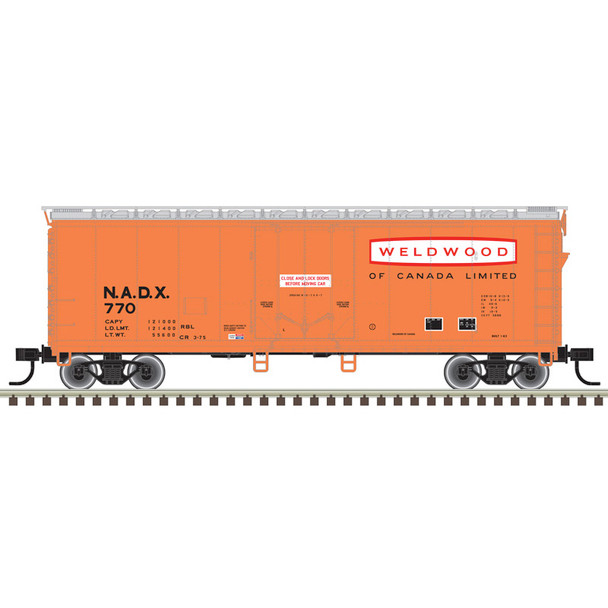 PRE-ORDER: Atlas Trainman 20008362 - 40' Plug Door Box Car Weldwood of Canada 770 - HO Scale