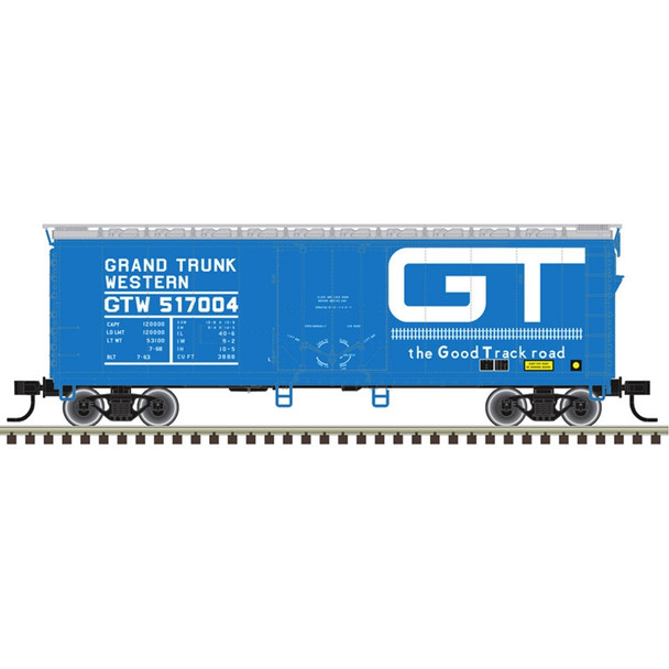 PRE-ORDER: Atlas Trainman 20008360 - 40' Plug Door Box Car Grand Trunk Western (GTW) 517004 - HO Scale