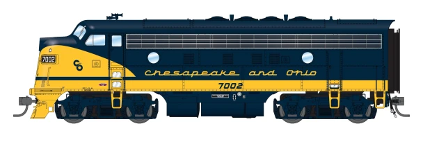 PRE-ORDER: Broadway Limited 10553 - EMD F7A (DC Silent) Chesapeake & Ohio (C&O) 7003 - HO Scale