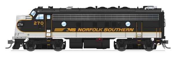 PRE-ORDER: Broadway Limited 10555 - EMD F9A (DC Silent) + EMD F7B (Unpowered) Norfolk Southern (NS) 270/275 - HO Scale