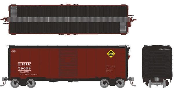 Rapido 181003A-79091 - 40' 1937 AAR Boxcar Erie Railroad (ERIE) 79091 - HO Scale